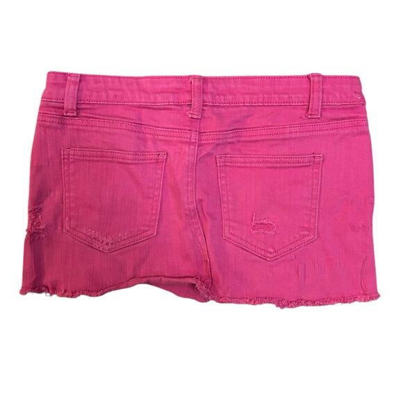 Y2K Wet Seal Pink Low Rise Micro Mini Skirt Juniors 7 Distressed Grunge Mallcore - Picture 4 of 4